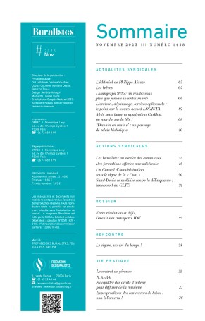 Sommaire Buralistes Mag N°1438 - Novembre 2025