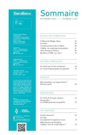 Sommaire Buralistes Mag N°1437 - Octobre 2025